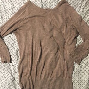 Beige off the shoulder sweater